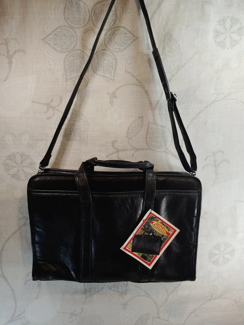 Durahide Portfolio Black Leather Messenger/Briefcase Bag w/Shoulder Strap